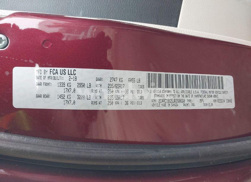 Photo 9 of 2018 Chrysler Pacifica TOURING L (VIN 2C4RC1BG5JR260660)