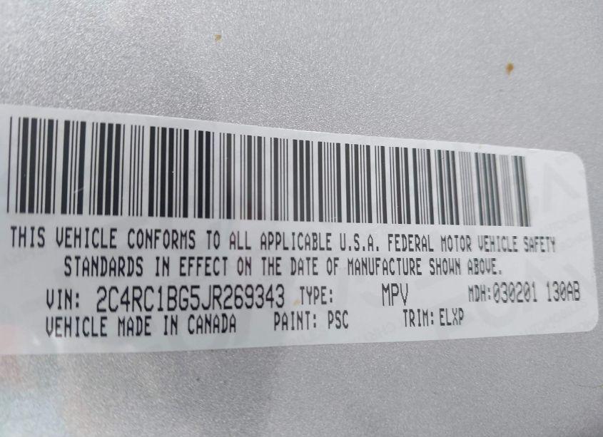Photo 9 of 2018 Chrysler Pacifica TOURING L (VIN 2C4RC1BG5JR269343)