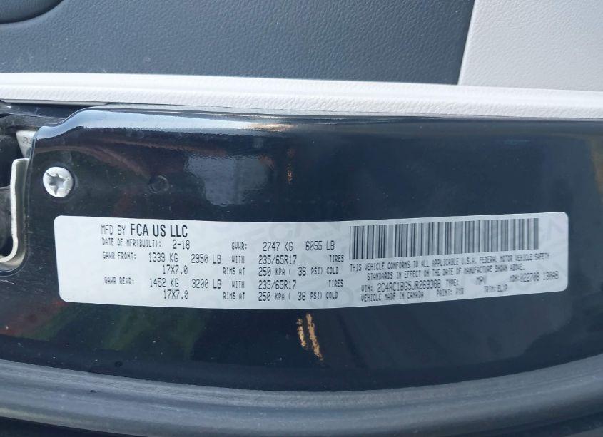 Photo 9 of 2018 Chrysler Pacifica TOURING L (VIN 2C4RC1BG5JR269388)