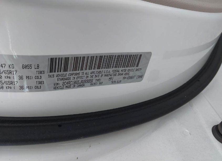 Photo 9 of 2018 Chrysler Pacifica TOURING L (VIN 2C4RC1BG5JR269956)