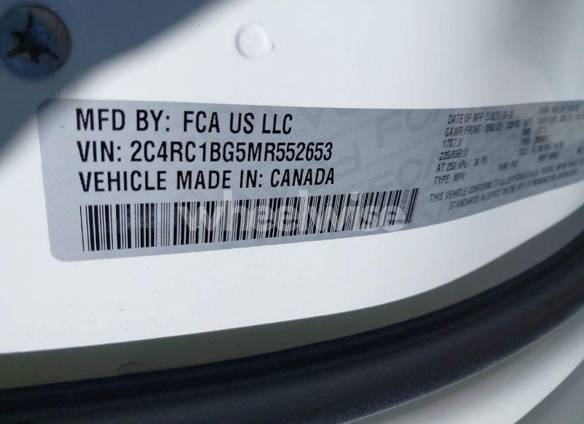 Photo 9 of 2021 Chrysler Pacifica TOURING L (VIN 2C4RC1BG5MR552653)