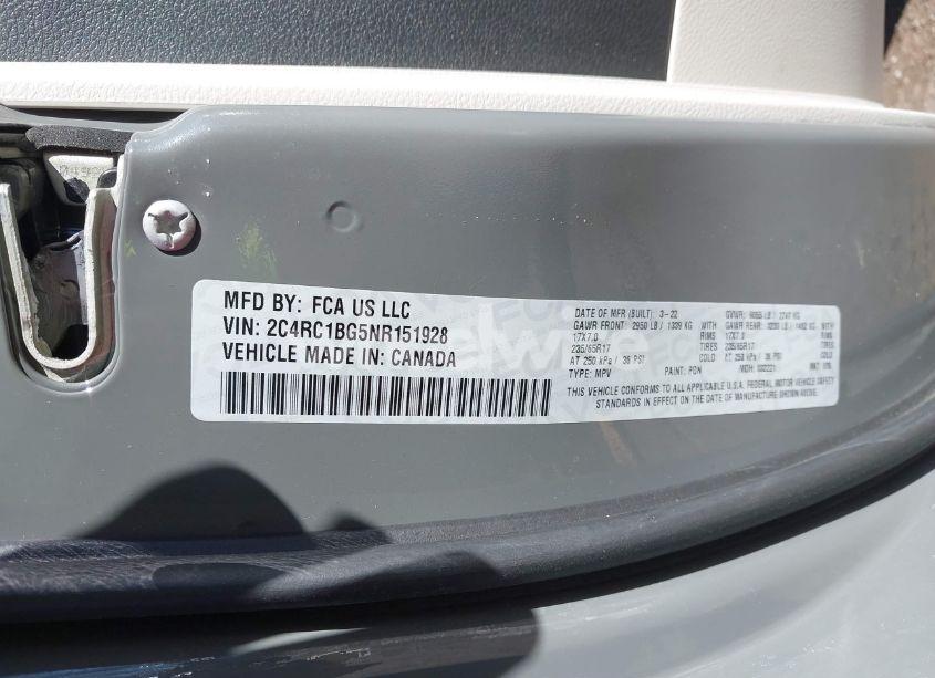 Photo 9 of 2022 Chrysler Pacifica TOURING L (VIN 2C4RC1BG5NR151928)