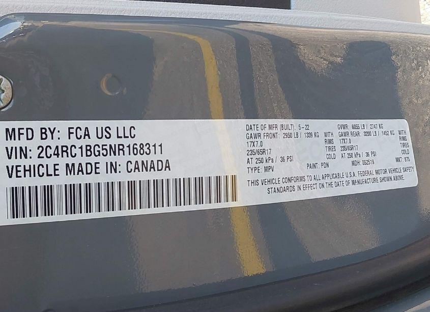 Photo 9 of 2022 Chrysler Pacifica TOURING L (VIN 2C4RC1BG5NR168311)