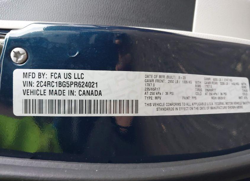 Photo 9 of 2023 Chrysler Pacifica TOURING L (VIN 2C4RC1BG5PR624021)