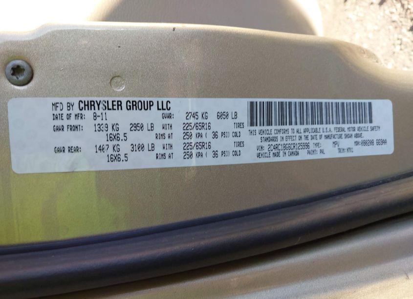 Photo 9 of 2012 Chrysler Town & COUNTRY TOURING (VIN 2C4RC1BG6CR125996)