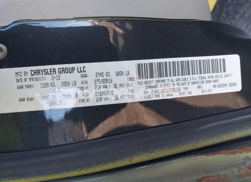 Photo 9 of 2012 Chrysler Town & COUNTRY TOURING (VIN 2C4RC1BG6CR286168)