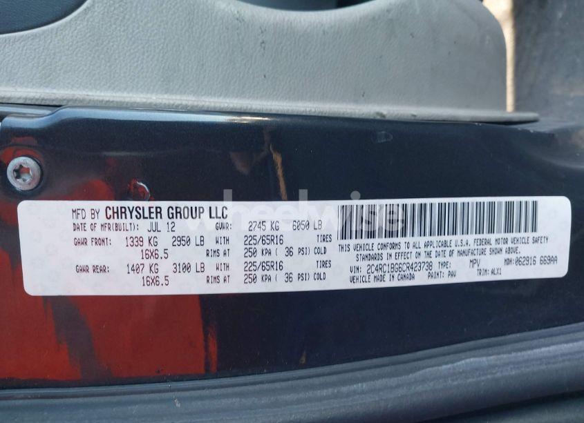 Photo 9 of 2012 Chrysler Town & COUNTRY TOURING (VIN 2C4RC1BG6CR423738)