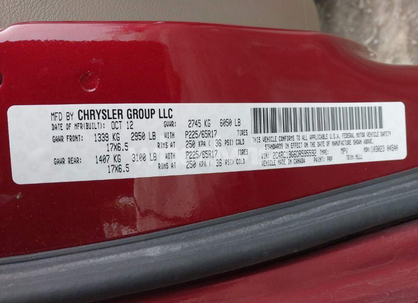 Photo 9 of 2013 Chrysler Town & COUNTRY TOURING (VIN 2C4RC1BG6DR595592)