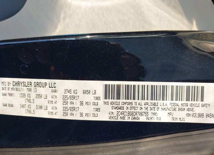 Photo 9 of 2013 Chrysler Town & COUNTRY TOURING (VIN 2C4RC1BG6DR706755)