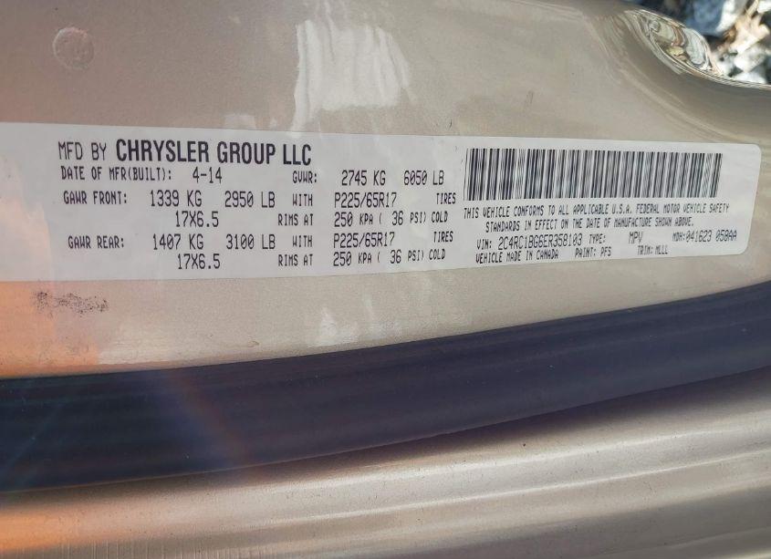 Photo 9 of 2014 Chrysler Town & COUNTRY TOURING (VIN 2C4RC1BG6ER358103)