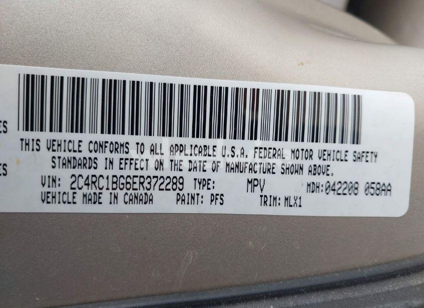 Photo 9 of 2014 Chrysler Town & COUNTRY TOURING (VIN 2C4RC1BG6ER372289)