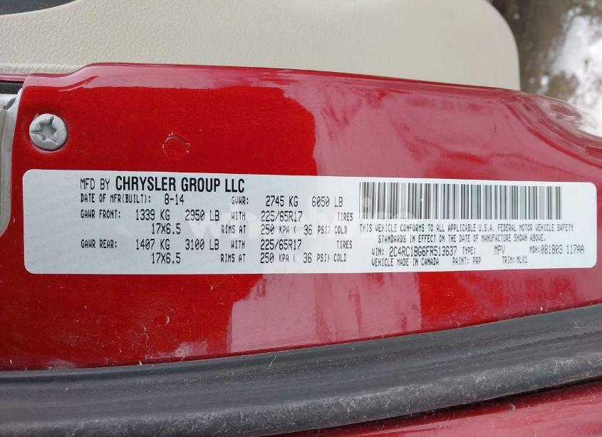 Photo 9 of 2015 Chrysler Town & COUNTRY TOURING (VIN 2C4RC1BG6FR513637)