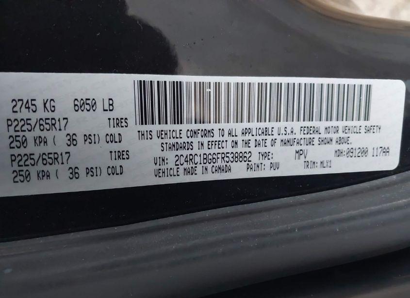 Photo 9 of 2015 Chrysler Town & COUNTRY TOURING (VIN 2C4RC1BG6FR538862)