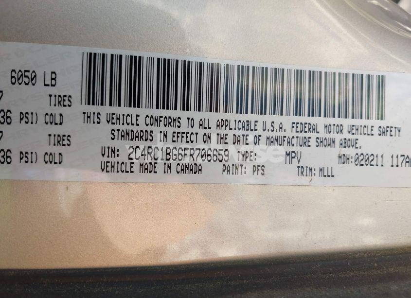 Photo 9 of 2015 Chrysler Town & COUNTRY TOURING (VIN 2C4RC1BG6FR706659)