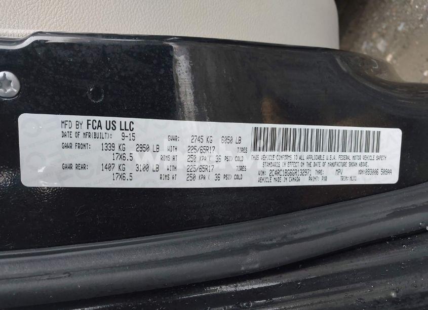 Photo 9 of 2016 Chrysler Town & COUNTRY TOURING (VIN 2C4RC1BG6GR132971)