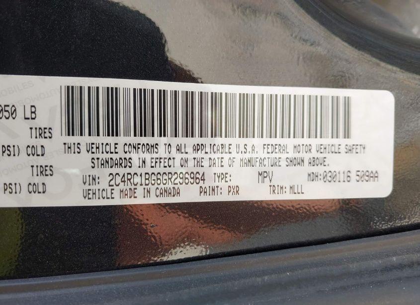 Photo 9 of 2016 Chrysler Town & COUNTRY TOURING (VIN 2C4RC1BG6GR296964)