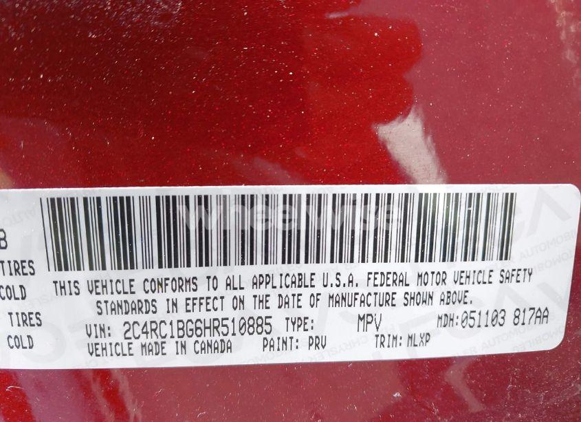 Photo 9 of 2017 Chrysler Pacifica TOURING-L (VIN 2C4RC1BG6HR510885)