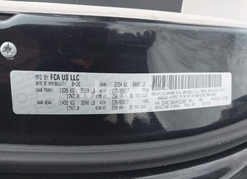 Photo 9 of 2017 Chrysler Pacifica TOURING-L (VIN 2C4RC1BG6HR552389)