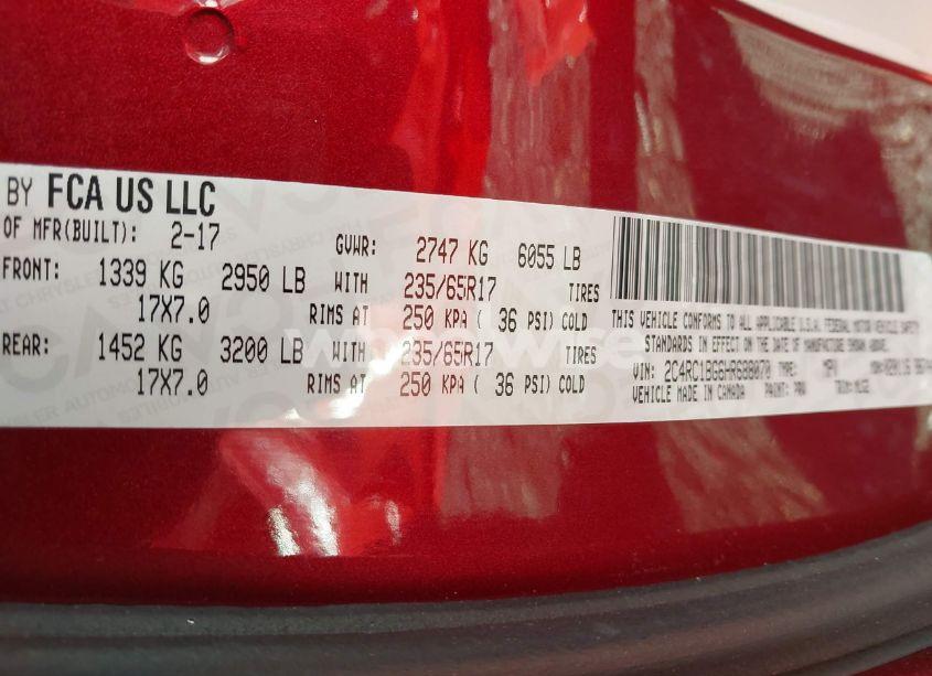 Photo 9 of 2017 Chrysler Pacifica TOURING-L (VIN 2C4RC1BG6HR688070)