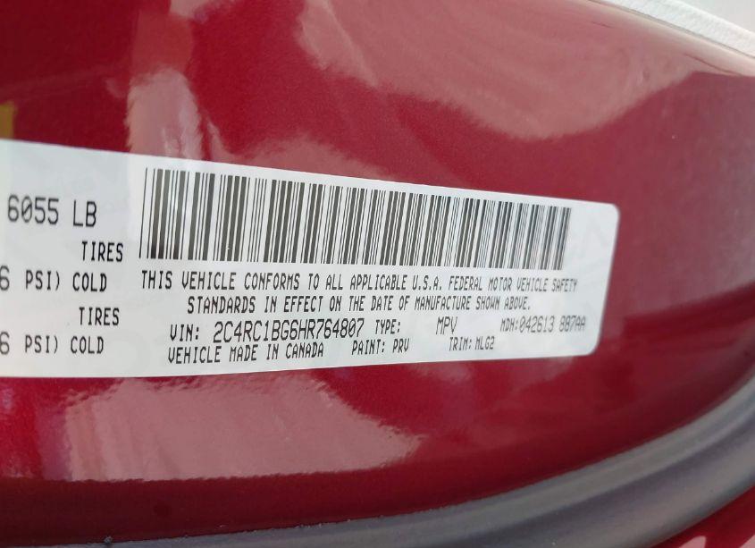 Photo 9 of 2017 Chrysler Pacifica TOURING-L (VIN 2C4RC1BG6HR764807)