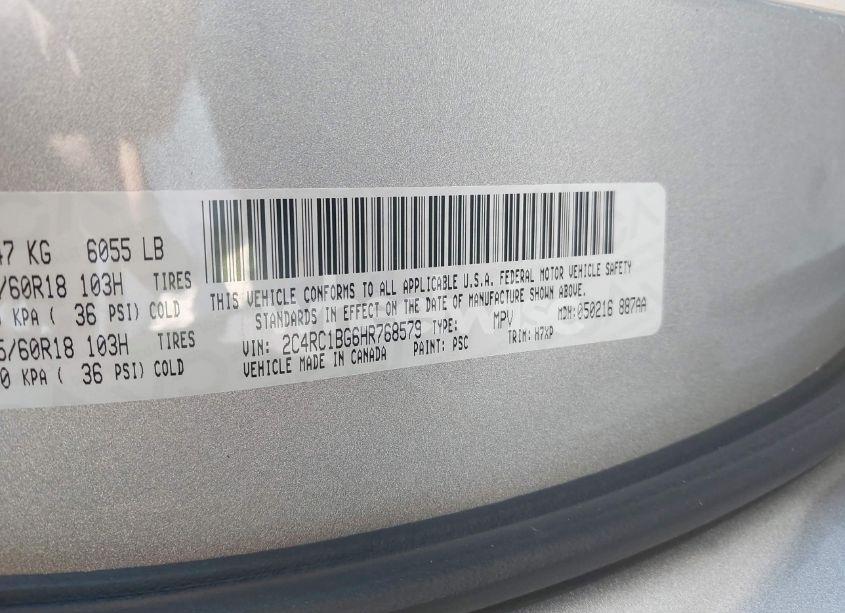 Photo 9 of 2017 Chrysler Pacifica TOURING PLUS (VIN 2C4RC1BG6HR768579)