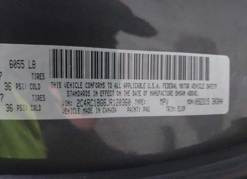 Photo 9 of 2018 Chrysler Pacifica TOURING L (VIN 2C4RC1BG6JR120360)