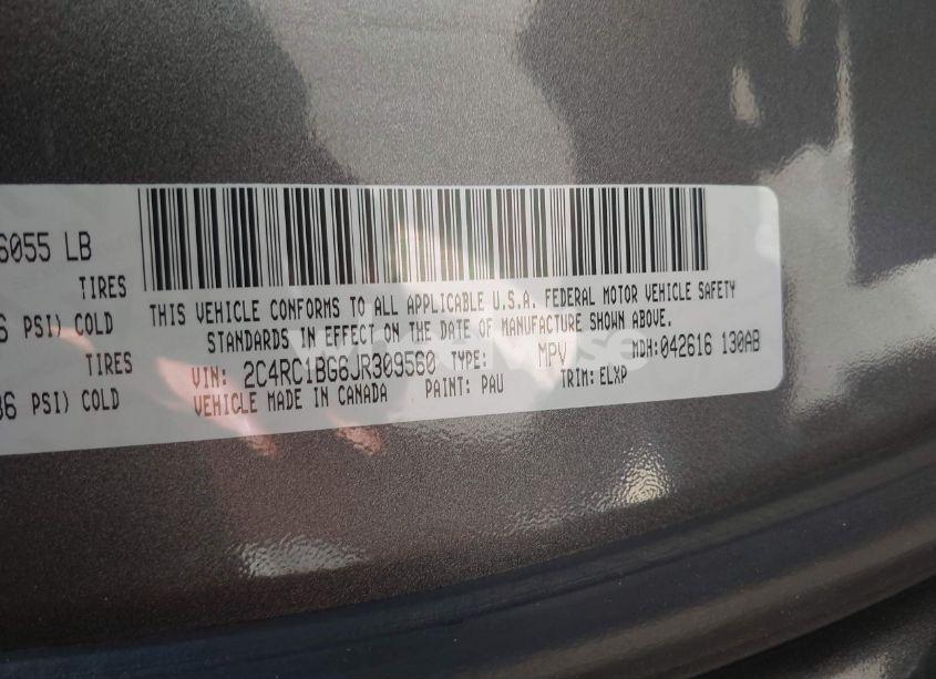 Photo 9 of 2018 Chrysler Pacifica TOURING L (VIN 2C4RC1BG6JR309560)