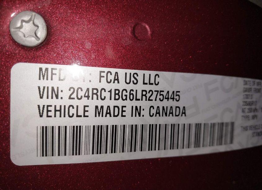 Photo 9 of 2020 Chrysler Pacifica TOURING L (VIN 2C4RC1BG6LR275445)