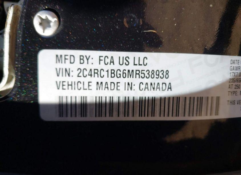 Photo 8 of 2021 Chrysler Pacifica TOURING L (VIN 2C4RC1BG6MR538938)