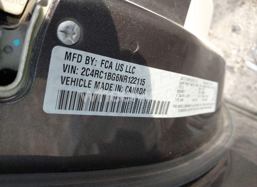 Photo 9 of 2022 Chrysler Pacifica TOURING L (VIN 2C4RC1BG6NR122115)