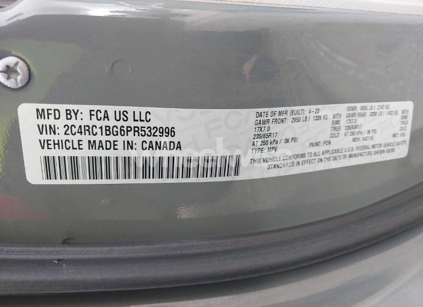 Photo 9 of 2023 Chrysler Pacifica TOURING L (VIN 2C4RC1BG6PR532996)