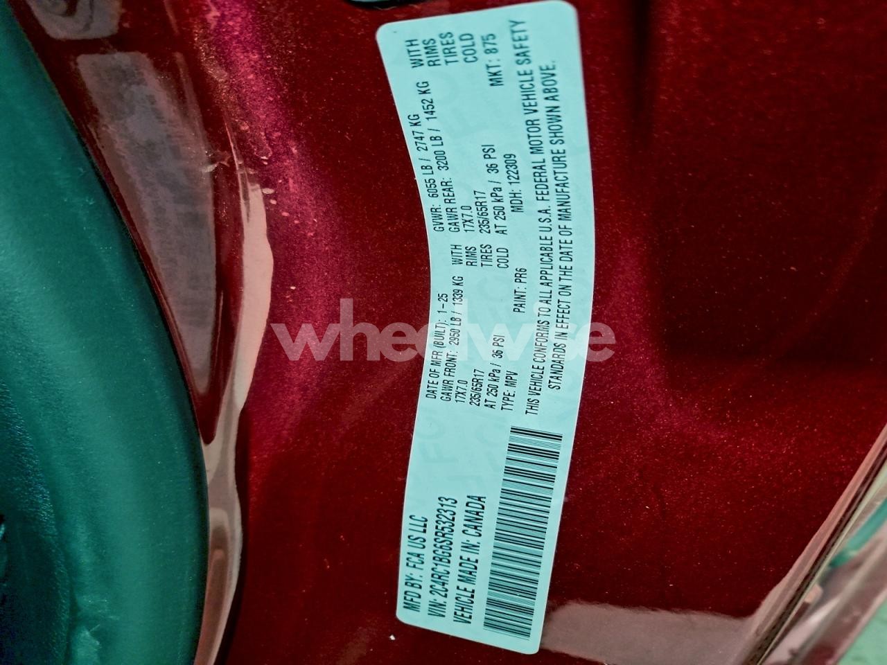 Photo 13 of 2025 CHRYSLER PACIFICA SELECT (VIN 2C4RC1BG6SR532313)