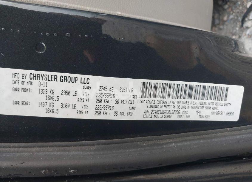 Photo 9 of 2012 Chrysler Town & COUNTRY TOURING (VIN 2C4RC1BG7CR132956)