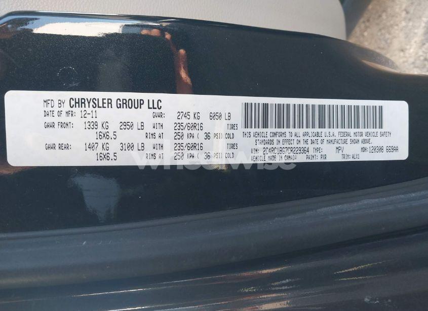 Photo 9 of 2012 Chrysler Town & COUNTRY TOURING (VIN 2C4RC1BG7CR229364)