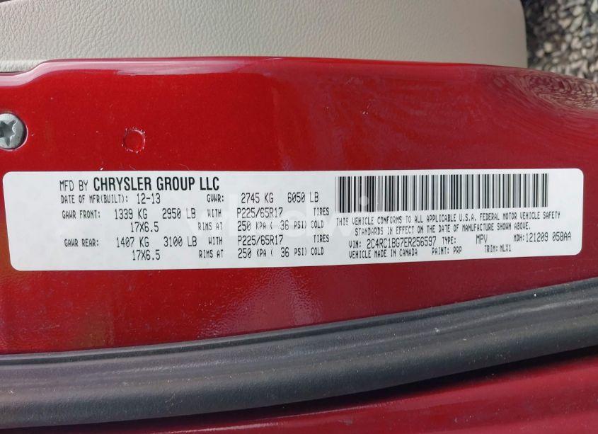 Photo 9 of 2014 Chrysler Town & COUNTRY TOURING (VIN 2C4RC1BG7ER256597)