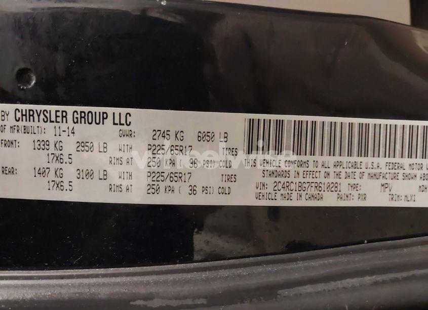 Photo 9 of 2015 Chrysler Town & COUNTRY TOURING (VIN 2C4RC1BG7FR610281)