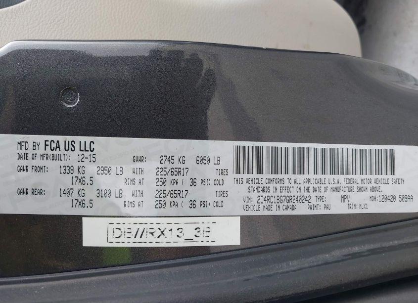 Photo 9 of 2016 Chrysler Town & COUNTRY TOURING (VIN 2C4RC1BG7GR240242)