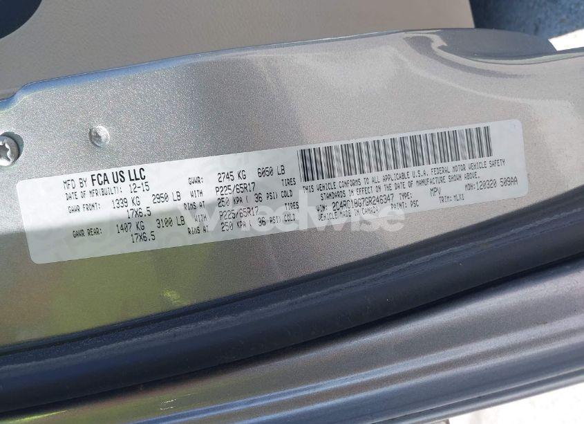 Photo 9 of 2016 Chrysler Town & COUNTRY TOURING (VIN 2C4RC1BG7GR246347)