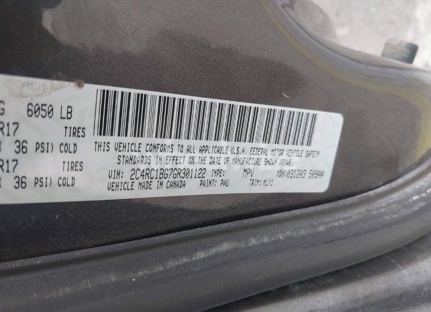 Photo 9 of 2016 Chrysler Town & COUNTRY TOURING (VIN 2C4RC1BG7GR301122)