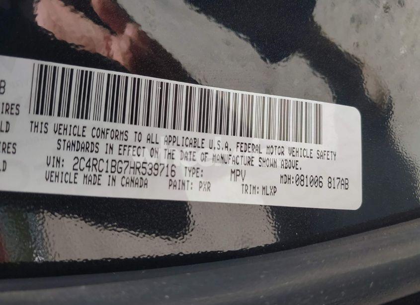 Photo 9 of 2017 Chrysler Pacifica TOURING-L (VIN 2C4RC1BG7HR539716)