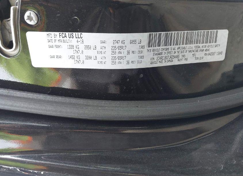 Photo 9 of 2018 Chrysler Pacifica TOURING L (VIN 2C4RC1BG7JR294485)