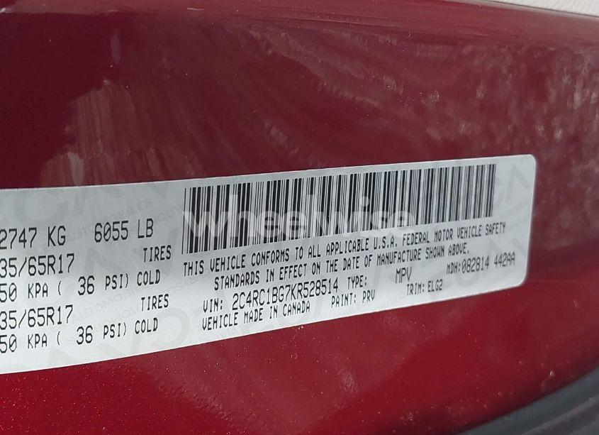 Photo 9 of 2019 Chrysler Pacifica TOURING L (VIN 2C4RC1BG7KR528514)