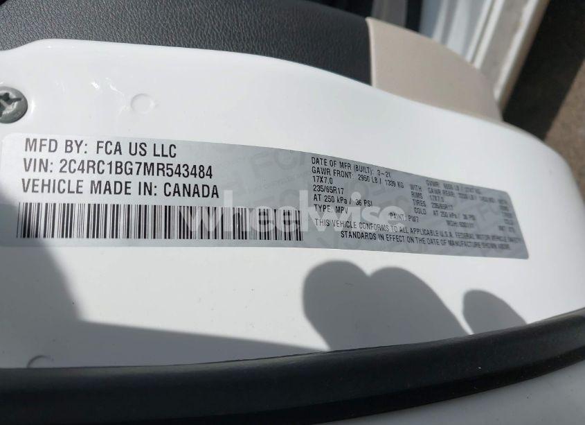 Photo 9 of 2021 Chrysler Pacifica TOURING L (VIN 2C4RC1BG7MR543484)