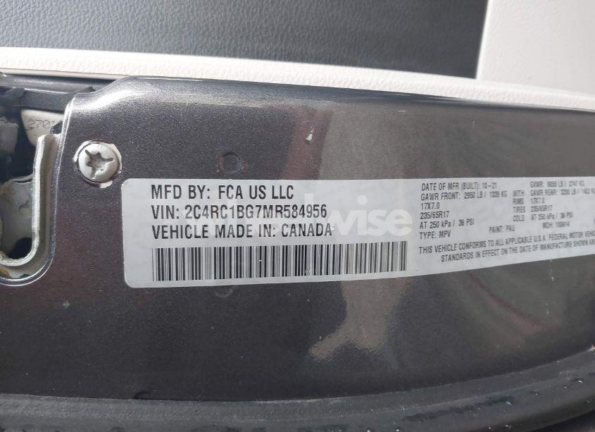 Photo 9 of 2021 Chrysler Pacifica TOURING L (VIN 2C4RC1BG7MR584956)
