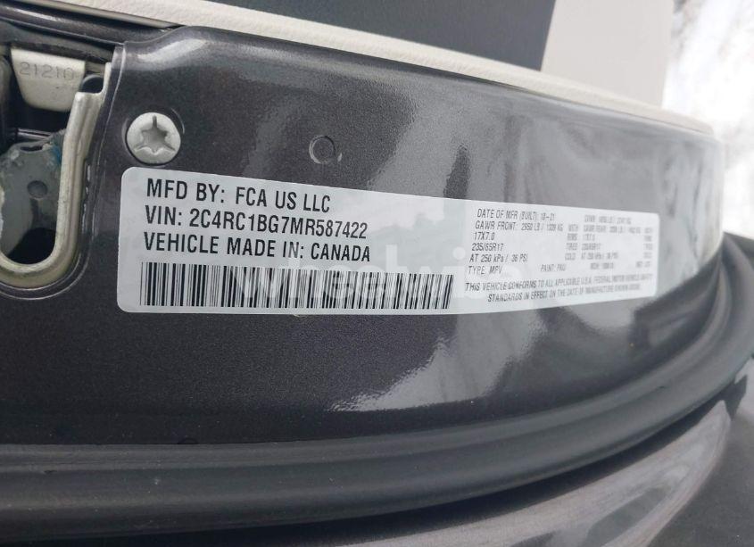 Photo 9 of 2021 Chrysler Pacifica TOURING L (VIN 2C4RC1BG7MR587422)