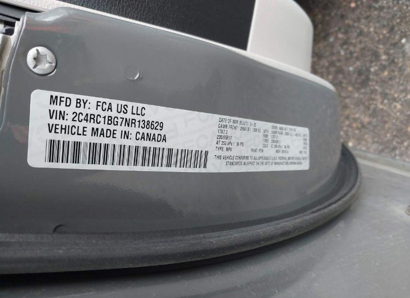 Photo 9 of 2022 Chrysler Pacifica TOURING L (VIN 2C4RC1BG7NR138629)