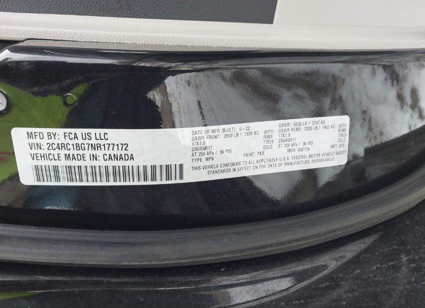 Photo 9 of 2022 Chrysler Pacifica TOURING L (VIN 2C4RC1BG7NR177172)