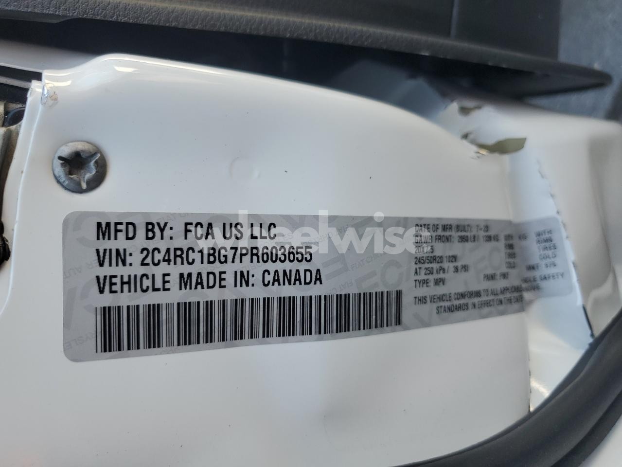 Photo 13 of 2023 CHRYSLER PACIFICA TOURING L (VIN 2C4RC1BG7PR603655)