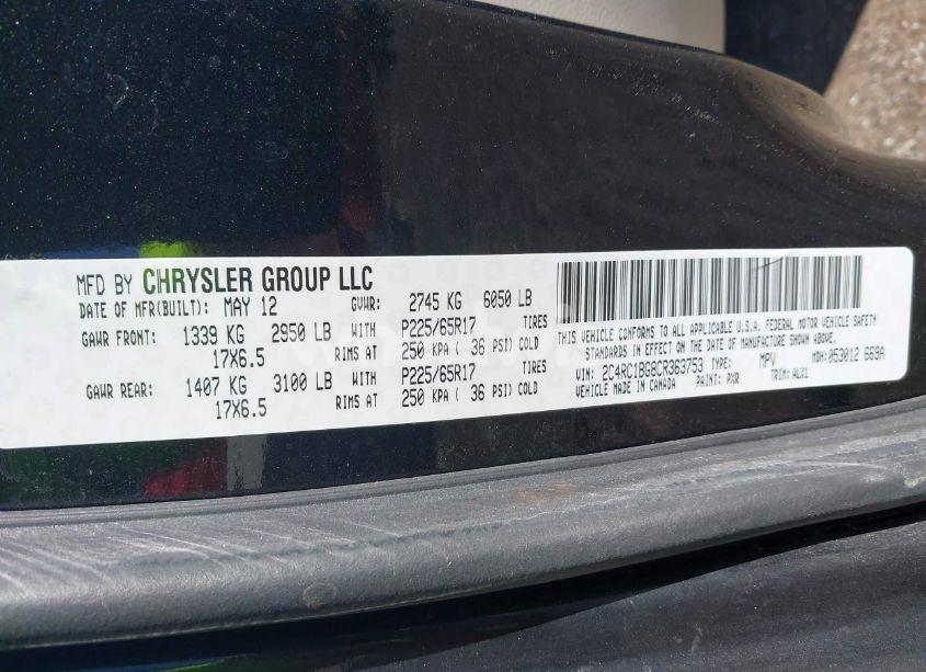 Photo 9 of 2012 Chrysler Town & COUNTRY TOURING (VIN 2C4RC1BG8CR363753)