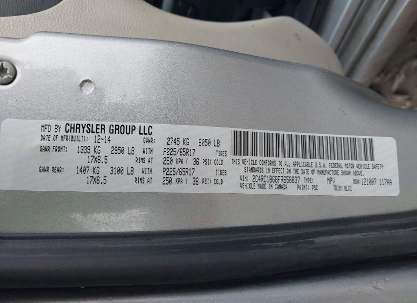 Photo 9 of 2015 Chrysler Town & COUNTRY TOURING (VIN 2C4RC1BG8FR656637)